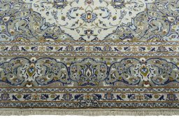 Full view of 2000s Kashan rug from Iran / Persia, 345 × 258 cm in Beige tones