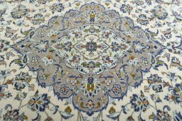 Central medallion detail of 2000s Kashan rug from Iran / Persia