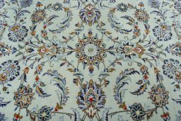 Central medallion detail of 1970s Kashan rug from Iran / Persia