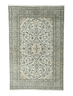 Full view of 2000s Kashan rug from Iran / Persia, 295 × 195 cm in Brown tones