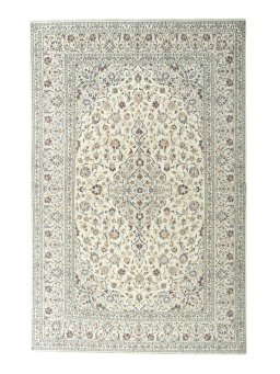 Full view of 2000s Kashan rug from Iran / Persia, 307 × 200 cm in Beige tones