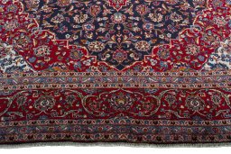 Full view of 2000s Kashan rug from Iran / Persia, 417 × 300 cm in Blue tones