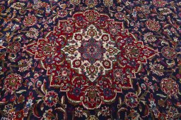 Central medallion detail of 1970s Kashan rug from Iran / Persia