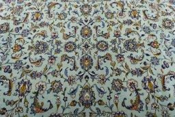 Central medallion detail of 2000s Kashan rug from Iran / Persia