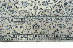 Full view of 2000s Kashan rug from Iran / Persia, 294 × 196 cm in Beige tones