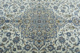 Central medallion detail of 2000s Kashan rug from Iran / Persia