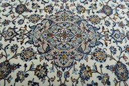 Central medallion detail of 2000s Kashan rug from Iran / Persia