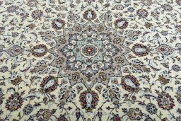 Central medallion detail of 2000s Kashan rug from Iran / Persia
