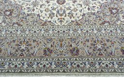 Full view of 2000s Kashan rug from Iran / Persia, 351 × 255 cm in Beige tones
