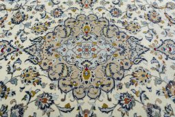 Central medallion detail of 2000s Kashan rug from Iran / Persia