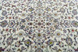 Central medallion detail of 2000s Kashan rug from Iran / Persia