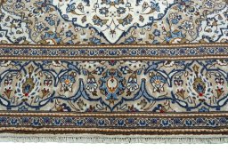 Full view of 2000s Kashan rug from Iran / Persia, 313 × 195 cm in Beige tones