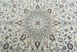 Central medallion detail of 2000s Kashan rug from Iran / Persia
