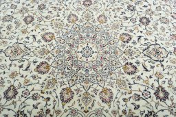 Central medallion detail of 2000s Kashan rug from Iran / Persia