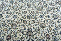 Central medallion detail of 2000s Kashan rug from Iran / Persia
