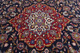 Central medallion detail of 2000s Kashan rug from Iran / Persia
