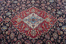 Central medallion detail of 2000s Kashan rug from Iran / Persia