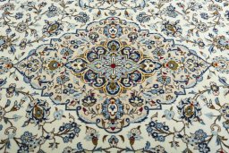 Central medallion detail of 2000s Kashan rug from Iran / Persia