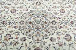 Central medallion detail of 2000s Kashan rug from Iran / Persia