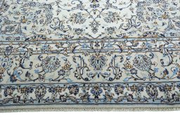 Full view of 2000s Kashan rug from Iran / Persia, 396 × 294 cm in Beige tones