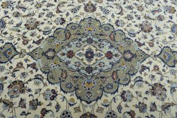 Central medallion detail of 2000s Kashan rug from Iran / Persia
