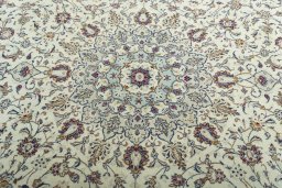 Central medallion detail of 2000s Kashan rug from Iran / Persia