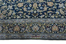 Full view of 2000s Kashan rug from Iran / Persia, 420 × 290 cm in Blue tones