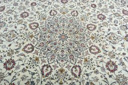 Central medallion detail of 2000s Kashan rug from Iran / Persia