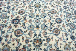 Central medallion detail of 2000s Kashan rug from Iran / Persia