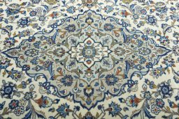 Central medallion detail of 2000s Kashan rug from Iran / Persia