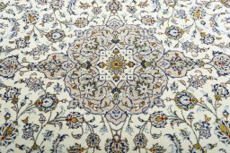 Central medallion detail of 2000s Kashan rug from Iran / Persia