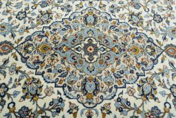 Central medallion detail of 2000s Kashan rug from Iran / Persia