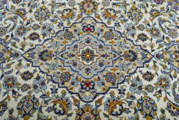 Central medallion detail of 2000s Kashan rug from Iran / Persia