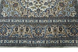 Full view of 2000s Kashan rug from Iran / Persia, 360 × 246 cm in Beige tones