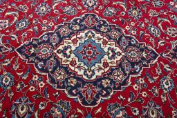 Central medallion detail of 2000s Kashan rug from Iran / Persia
