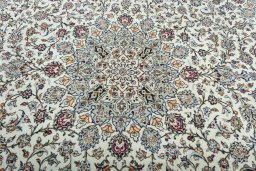 Central medallion detail of 2000s Kashan rug from Iran / Persia