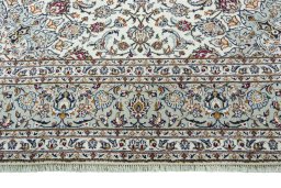 Full view of 2000s Kashan rug from Iran / Persia, 360 × 255 cm in Beige tones