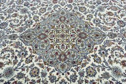 Central medallion detail of 2000s Kashan rug from Iran / Persia