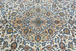 Central medallion detail of 2000s Kashan rug from Iran / Persia