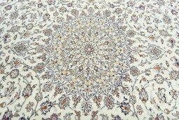 Central medallion detail of 2000s Kashan rug from Iran / Persia