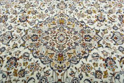 Central medallion detail of 2000s Kashan rug from Iran / Persia