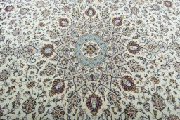 Central medallion detail of 2000s Kashan rug from Iran / Persia