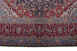 Full view of 2000s Kashan rug from Iran / Persia, 425 × 300 cm in Blue tones