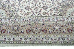 Full view of 2000s Kashan rug from Iran / Persia, 360 × 241 cm in Beige tones