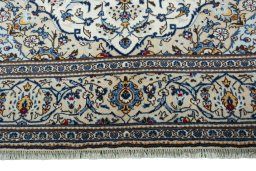 Full view of 2000s Kashan rug from Iran / Persia, 293 × 203 cm in Beige tones