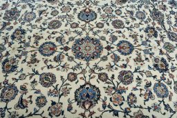 Central medallion detail of 2000s Kashan rug from Iran / Persia