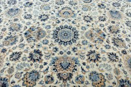 Central medallion detail of 1970s Kashan rug from Iran / Persia