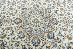 Central medallion detail of 2000s Kashan rug from Iran / Persia
