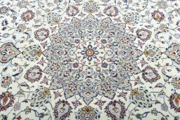 Central medallion detail of 2000s Kashan rug from Iran / Persia