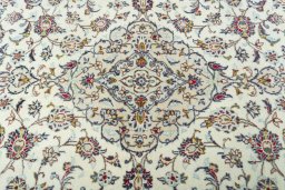 Central medallion detail of 2000s Kashan rug from Iran / Persia